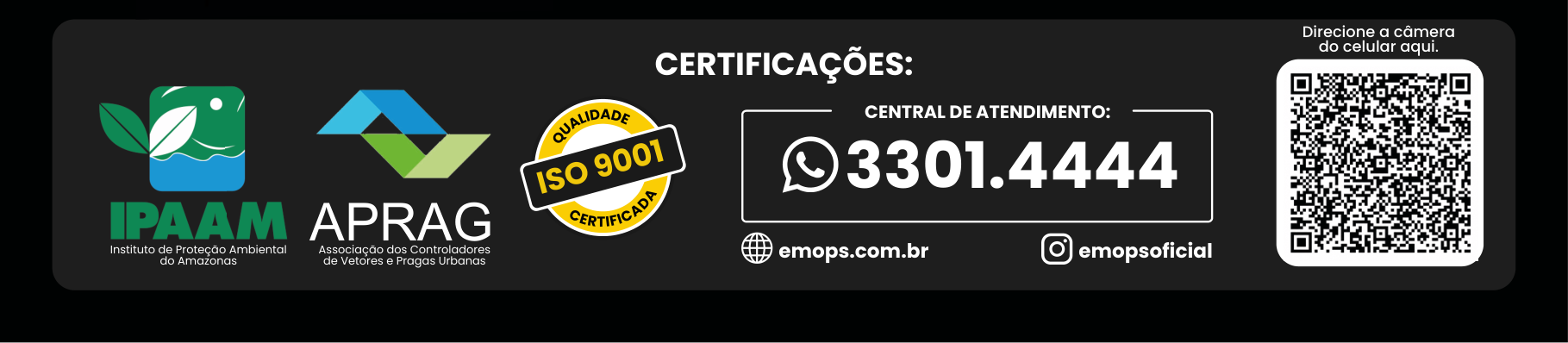 Certificações e central de atendimento